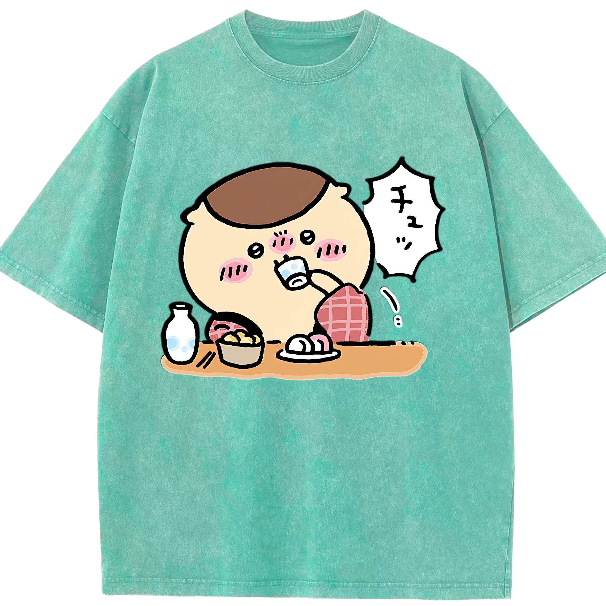 （画像用） ちいかわ くりまんじゅう Chii-kawa kuri manjū 綿100% ヴィンテージ風 半袖Tシャツ（フロントプリント）